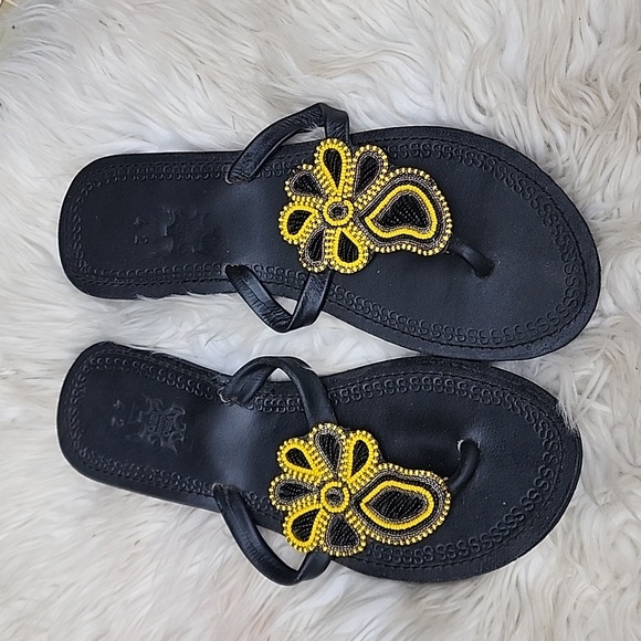 Artisan‎ Leather beaded sandals 42/10 - Picture 1 of 9